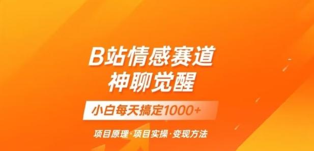 B站情感冷门蓝海赛道秒变现《神聊觉醒》一天轻松变现500+【揭秘】-天韵资源网