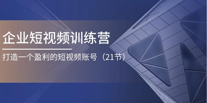 企业短视频训练营：打造一个盈利的短视频账号(21节-天韵资源网