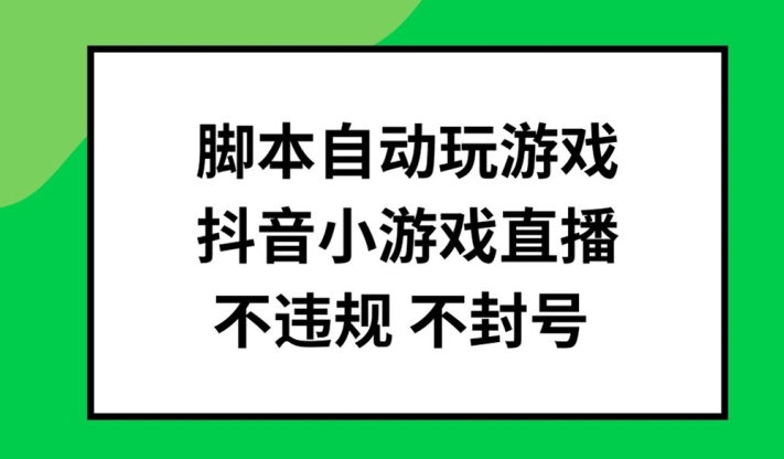 脚本自动玩游戏，抖音小游戏直播，不违规不封号可批量做【揭秘】-天韵资源网