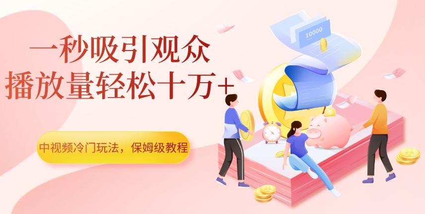中视频冷门玩法，一秒吸引观众，播放量轻松十万+，保姆级教程【揭秘】-天韵资源网