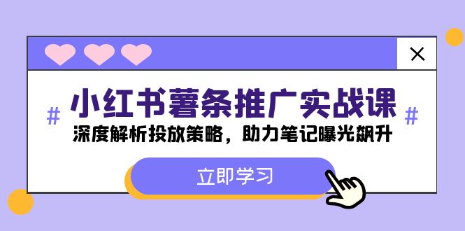 小红书-薯条推广实战课：深度解析投放策略，助力笔记曝光飙升-天韵资源网