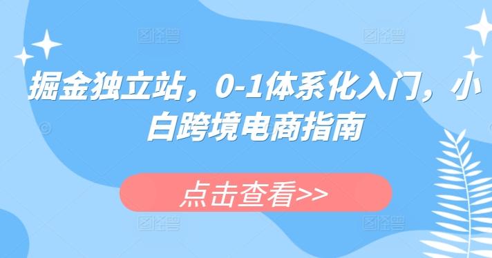 掘金独立站，0-1体系化入门，小白跨境电商指南-天韵资源网