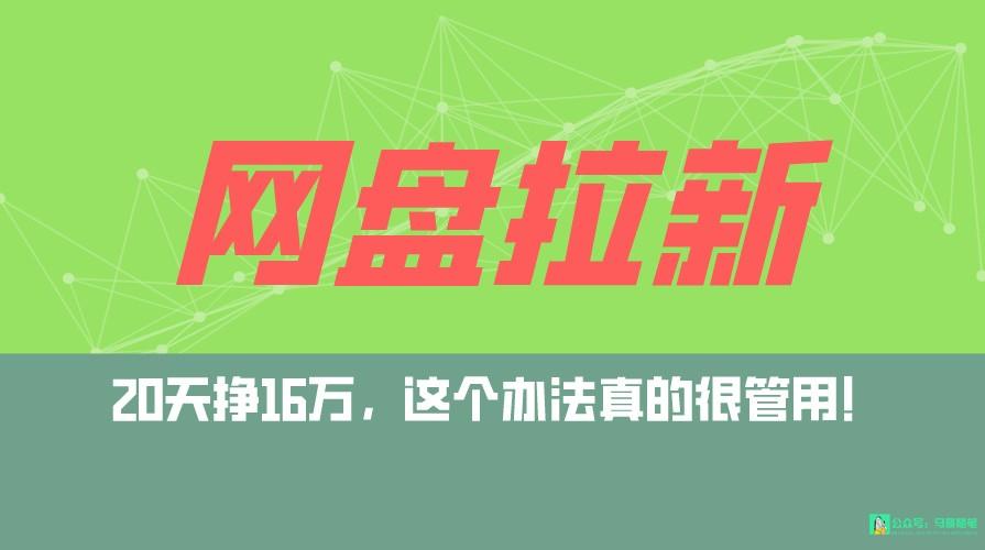 网盘拉新+私域全自动玩法，0粉起号，小白可做，当天见收益，已测单日破5000-天韵资源网
