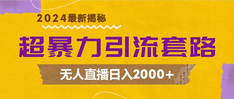 超暴力引流套路，无人直播日入2000+-天韵资源网