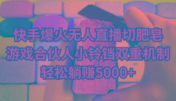 快手爆火无人直播切肥皂，游戏合伙人小铃铛双重机制，轻松躺赚5000+-天韵资源网