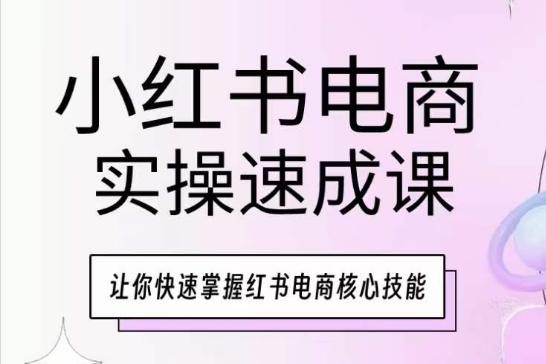 小红书电商实操速成课，让你快速掌握红书电商核心技能-天韵资源网