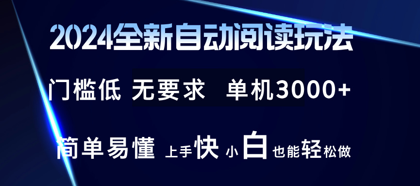 2024全新自动阅读玩法 全新技术 全新玩法 单机3000+ 小白也能玩的转 也…-天韵资源网
