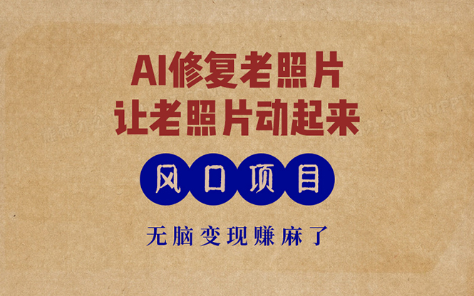 最新风口项目，AI一键修复老照片，让老照片动起来，接单到手软，无脑变…-天韵资源网