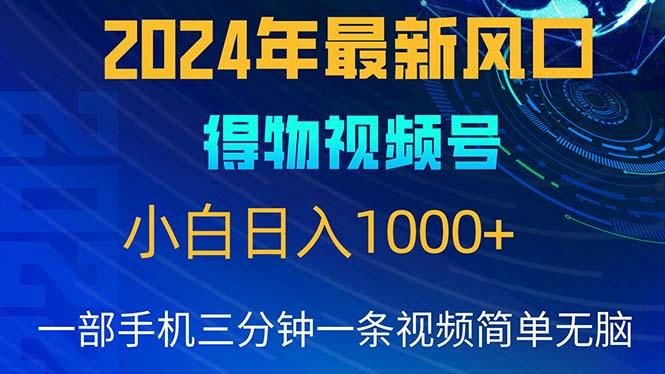 2024年5月最新蓝海项目，小白无脑操作，轻松上手，日入1000+-天韵资源网