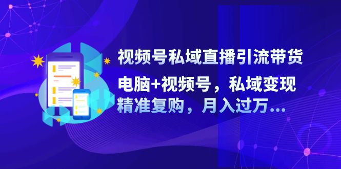 视频号私域直播引流带货：电脑+视频号，私域变现，精准复购，月入过万…-天韵资源网