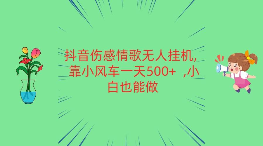抖音伤感情歌无人挂机 靠小风车一天500+ 小白也能做-天韵资源网
