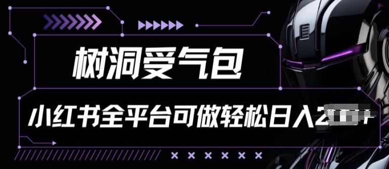 小红书等全平台树洞受气包项目，轻松日入一两张【揭秘】-天韵资源网
