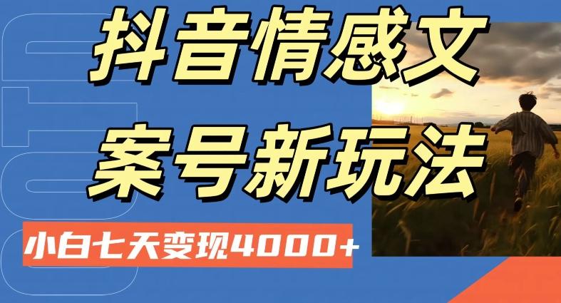 抖音情感文案小白七天变现4000+详细课程-天韵资源网