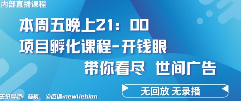 4.26日内部回放课程《项目孵化-开钱眼》赚钱的底层逻辑【揭秘】-天韵资源网