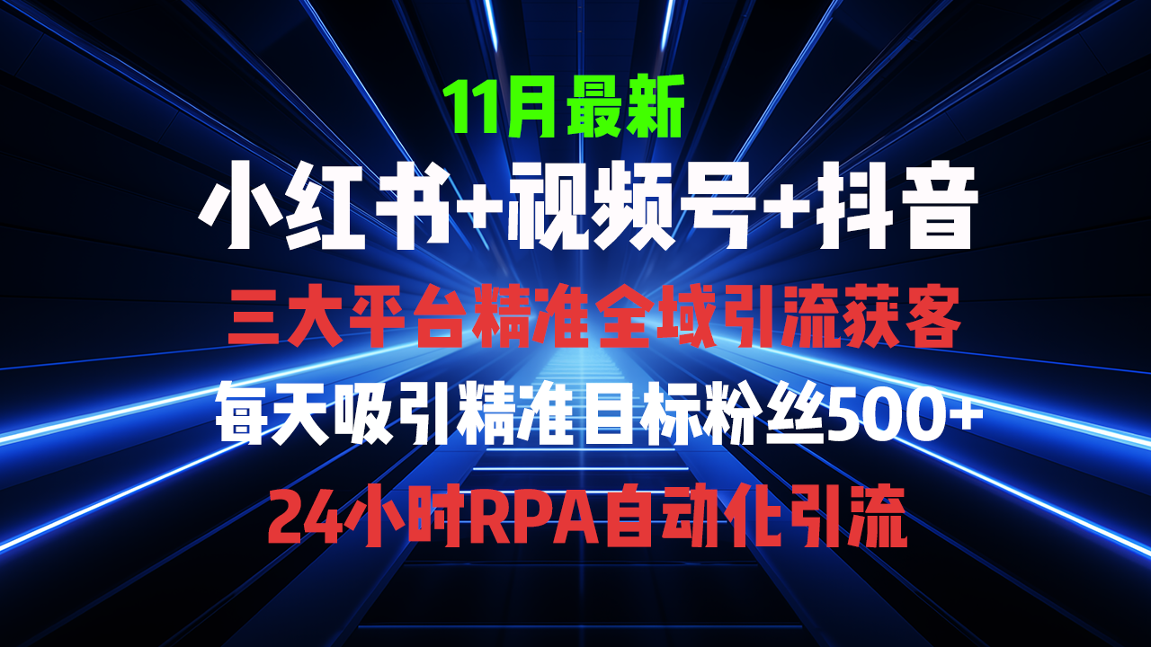 全域多平台引流私域打法，小红书，视频号，抖音全自动获客，截流自…-天韵资源网