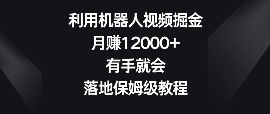 利用机器人视频掘金，月赚12000+，有手就会，落地保姆级教程【揭秘】-天韵资源网