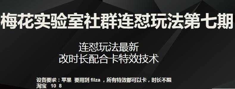 梅花实验室社群连怼玩法第七期，连怼玩法最新，改时长配合卡特效技术-天韵资源网