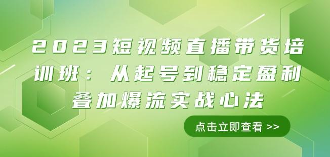 2023短视频直播带货培训班：从起号到稳定盈利叠加爆流实战心法（11节课）-天韵资源网