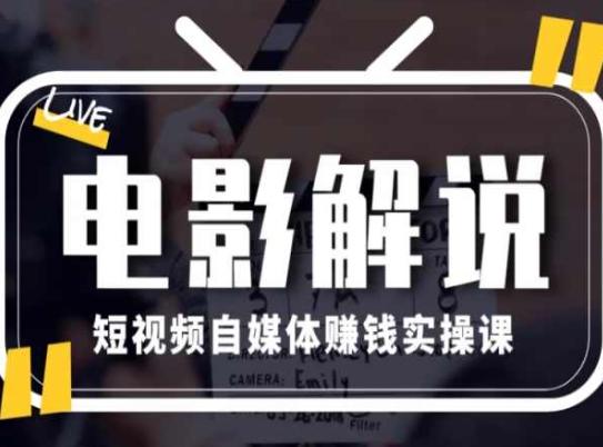 电影解说短视频自媒体赚钱实操课，教你做电影解说短视频，月赚1万-天韵资源网