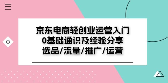 京东电商-轻创业运营入门0基础通识及经验分享：选品/流量/推广/运营-天韵资源网