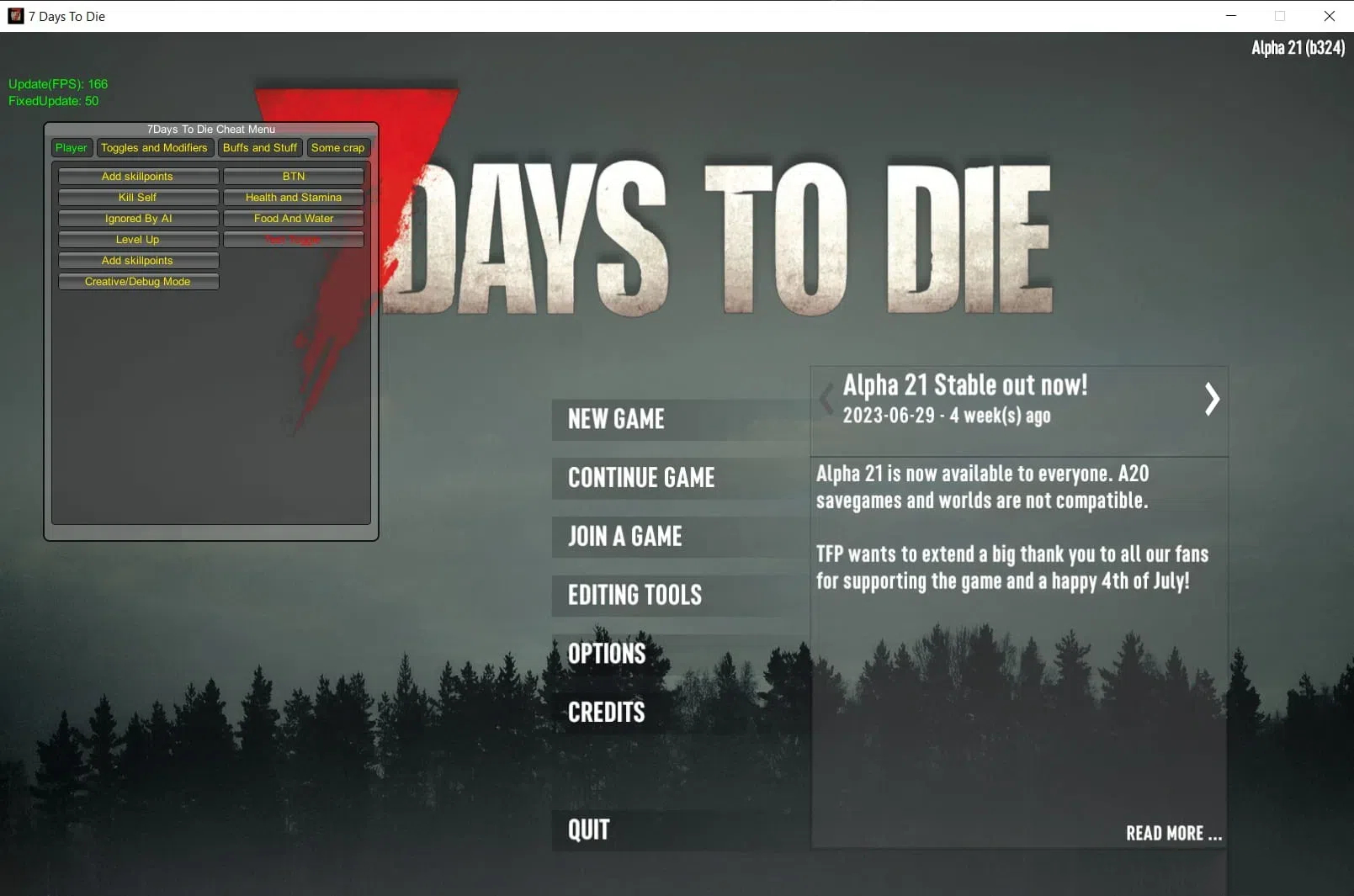 7 Days to Die 七日杀多功能修改器 v1.1.3.105 免费版-天韵资源网