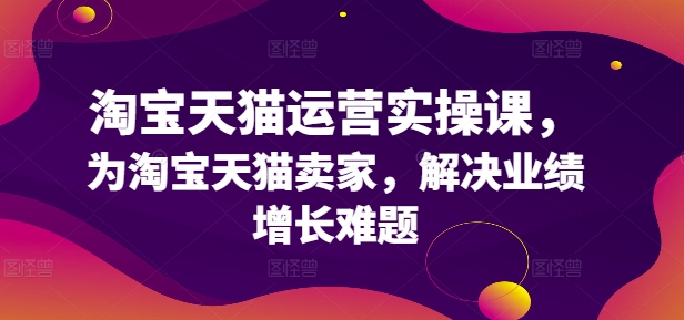 淘宝天猫运营实操课，为淘宝天猫卖家，解决业绩增长难题-天韵资源网