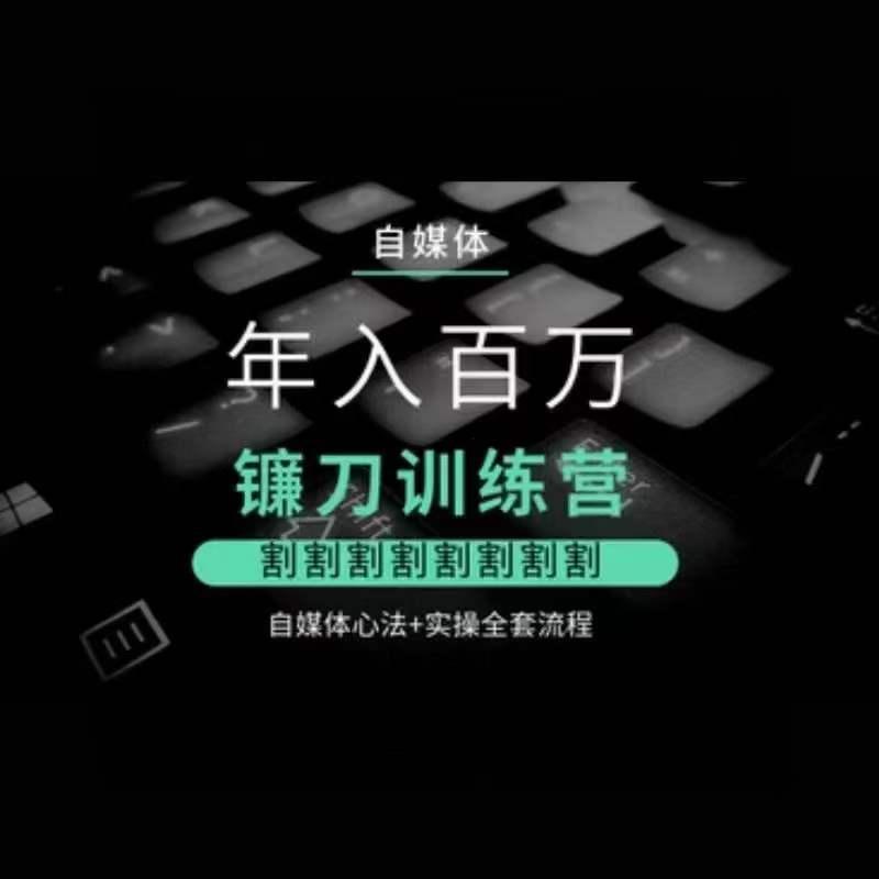 自媒体年入百万镰刀训练营，割割割割割割割割，自媒体心法+实操全套流程-天韵资源网