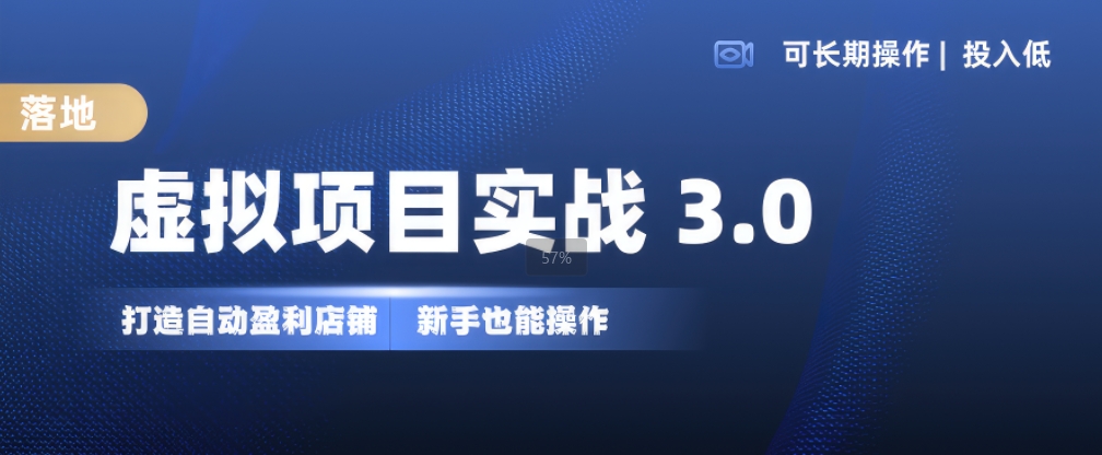 虚拟项目实战3.0，打造自动盈利店铺，可长期操作投入低，新手也能操作-天韵资源网