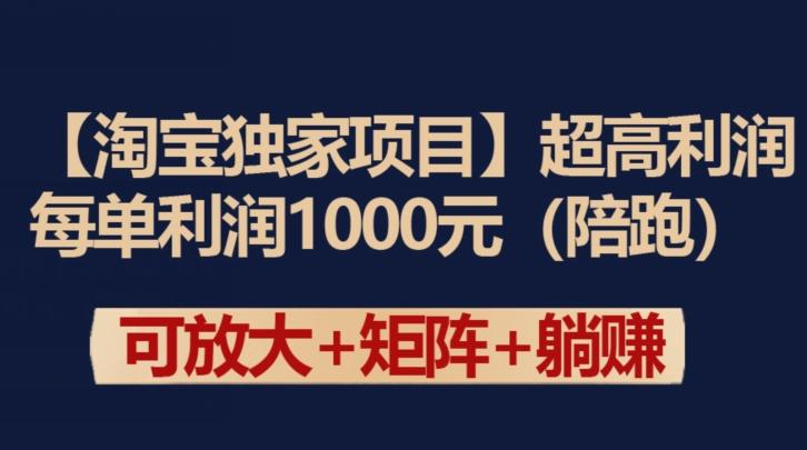【淘宝独家项目】超高利润：每单利润1000元【揭秘】-天韵资源网