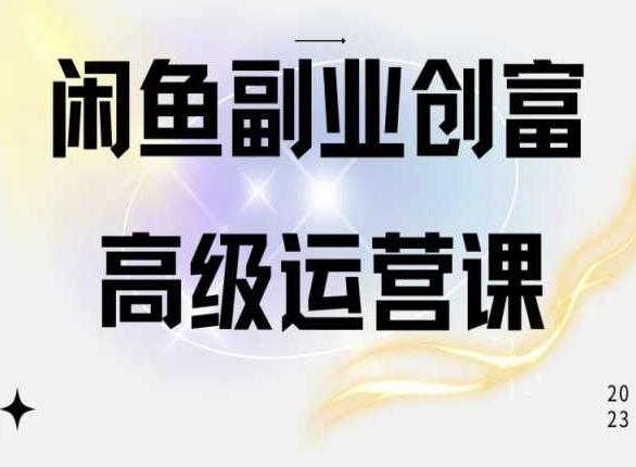 闲鱼电商运营高级课程，一部手机学会闲鱼开店赚钱-天韵资源网