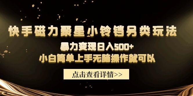 (9689期)快手磁力聚星小铃铛另类玩法，暴力变现日入500+小白简单上手无脑操作就可以-天韵资源网