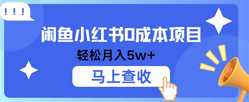 小鱼小红书0成本项目，利润空间非常大，纯手机操作-天韵资源网