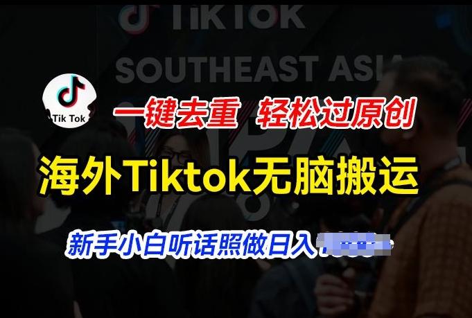 海外Tiktok短视频无脑搬运，一键去重轻松过原创，新手小白听话照做日入几张【揭秘】-天韵资源网