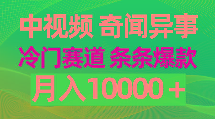 (9627期)中视频奇闻异事，冷门赛道条条爆款，月入10000＋-天韵资源网