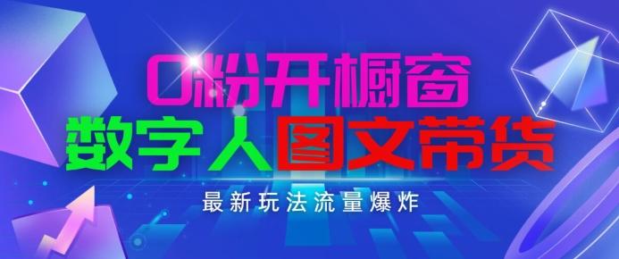 抖音最新项目，0粉开橱窗，数字人图文带货，流量爆炸，简单操作，日入1K+【揭秘】-天韵资源网