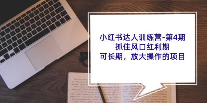 小红书达人训练营第4期：抓住风口红利期，可长期，放大操作的项目-天韵资源网