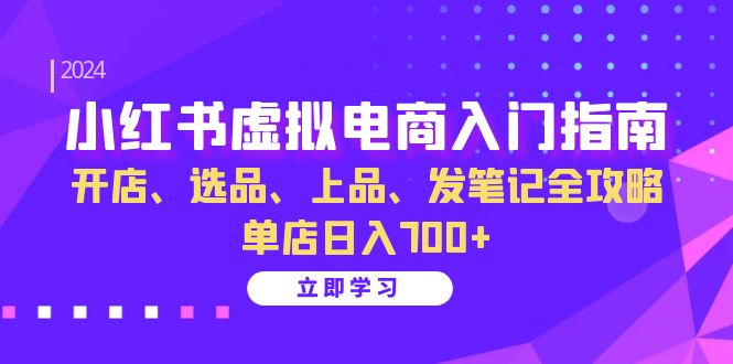小红书虚拟电商入门指南：开店、选品、上品、发笔记全攻略 单店日入700+(更新)-天韵资源网