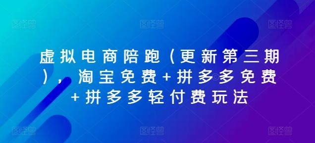 虚拟电商陪跑(更新第三期)，淘宝免费+拼多多免费+拼多多轻付费玩法-天韵资源网