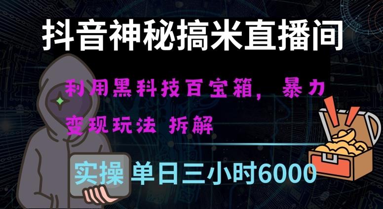抖音神秘直播间黑科技日入四位数及格暴力项目全方位解读【揭秘】-天韵资源网