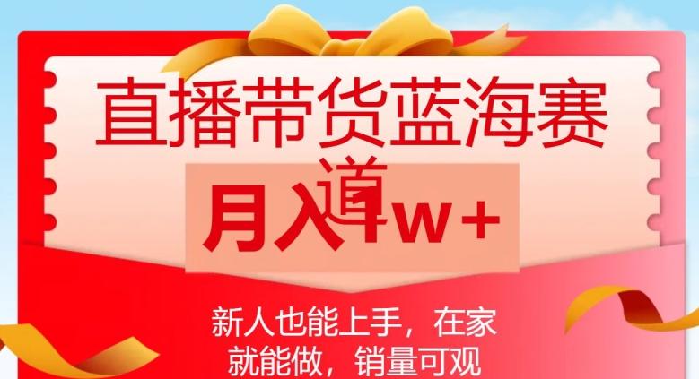 直播带货蓝海赛道，新人也能上手，在家就能做，销量可观，月入1w【揭秘】-天韵资源网