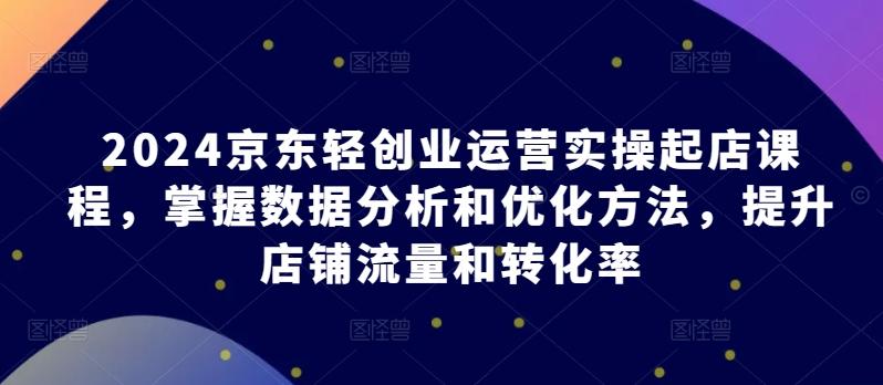 2024京东轻创业运营实操起店课程，掌握数据分析和优化方法，提升店铺流量和转化率-天韵资源网