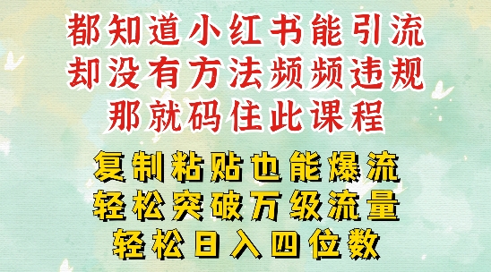 小红书靠复制粘贴一周突破万级流量池干货，以减肥为例，每天稳定引流变现四位数【揭秘】-天韵资源网