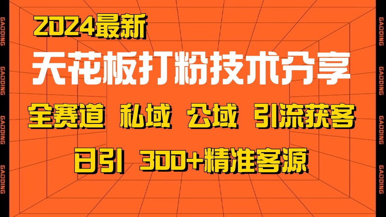天花板打粉技术分享，野路子玩法 曝光玩法免费矩阵自热技术日引2000+精准客户-天韵资源网