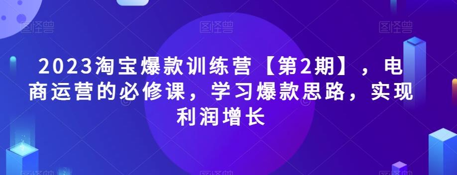 2023淘宝爆款训练营【第2期】，电商运营的必修课，学习爆款思路，实现利润增长-天韵资源网