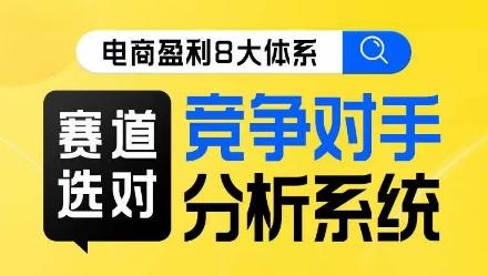 电商盈利8大体系·赛道选对，​竞争对手分析系统线上课-天韵资源网
