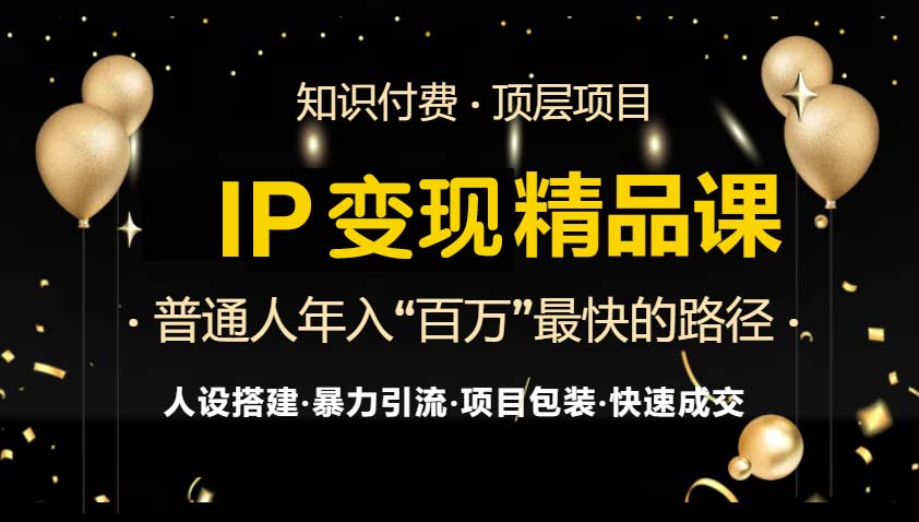 IP变现最新精品课程，知识付费全流程+最强引流术+小白避坑指南-天韵资源网