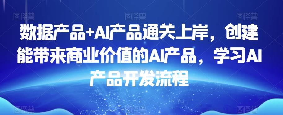 数据产品+AI产品通关上岸，创建能带来商业价值的AI产品，学习AI产品开发流程-天韵资源网