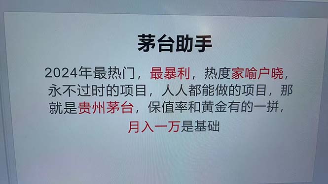 魔法贵州茅台代理，永不淘汰的项目，抛开传统玩法，使用科技，命中率极…-天韵资源网