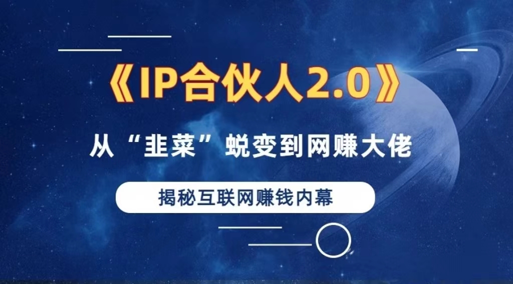 2024如何通过”知识付费“卖项目年入”百万“卖项目合伙人IP孵化训练营-天韵资源网